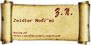 Zeidler Noémi névjegykártya